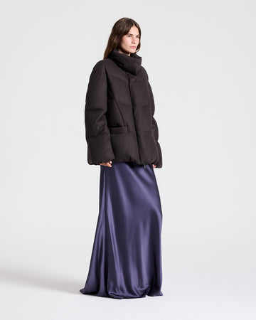 TWP Dark chocolate Warm Enough Coat in Wool Flannel view 4