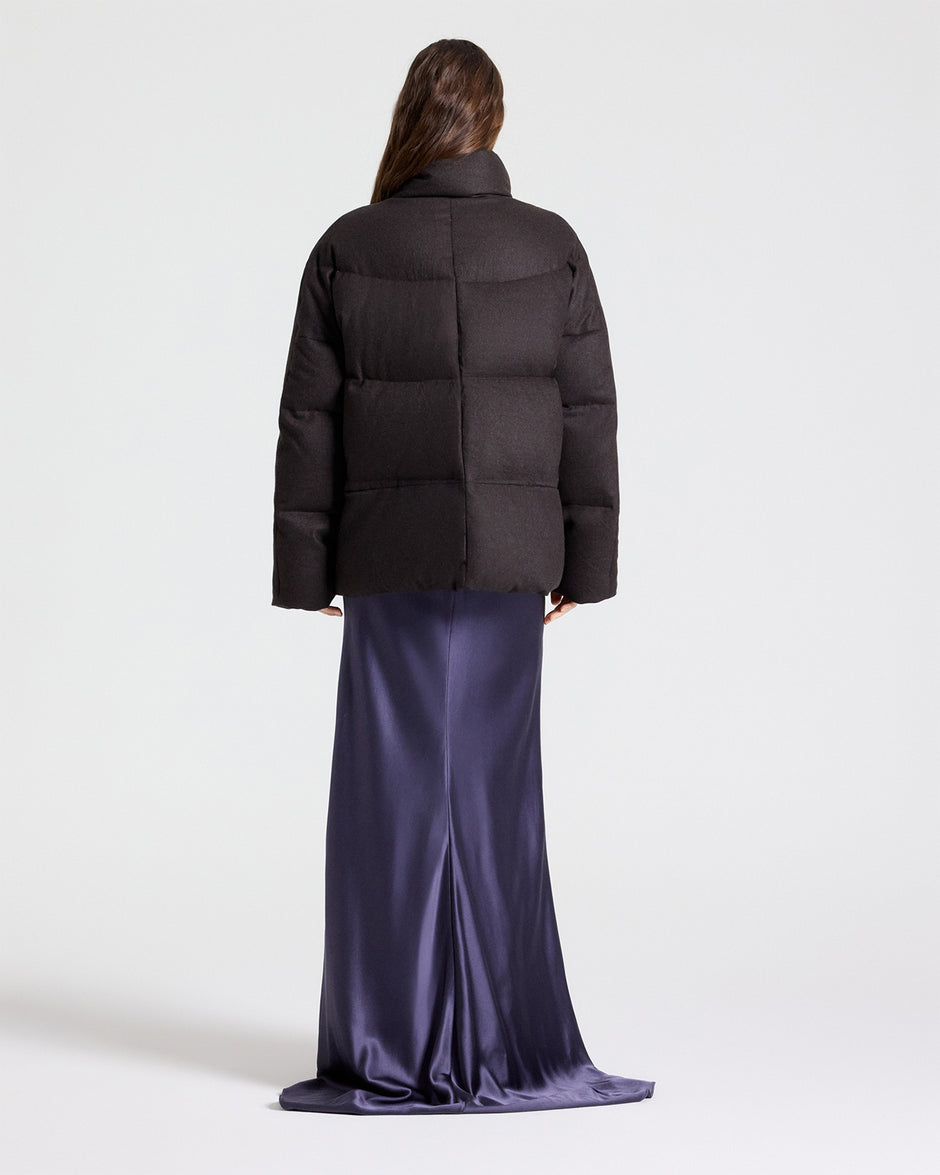 TWP Dark chocolate Warm Enough Coat in Wool Flannel view 6