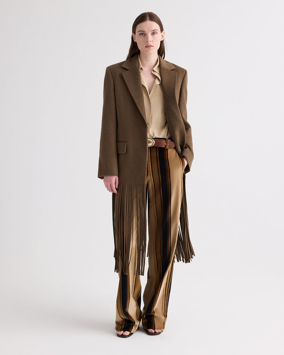 TWP Sepia tint Mattie Coat with Fringe in Cashmere view 2