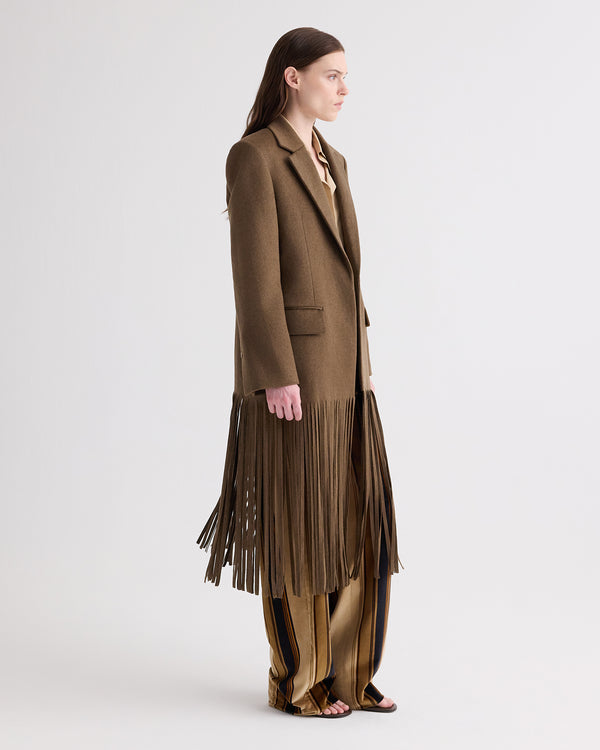 TWP Sepia tint Mattie Coat with Fringe in Cashmere view 4