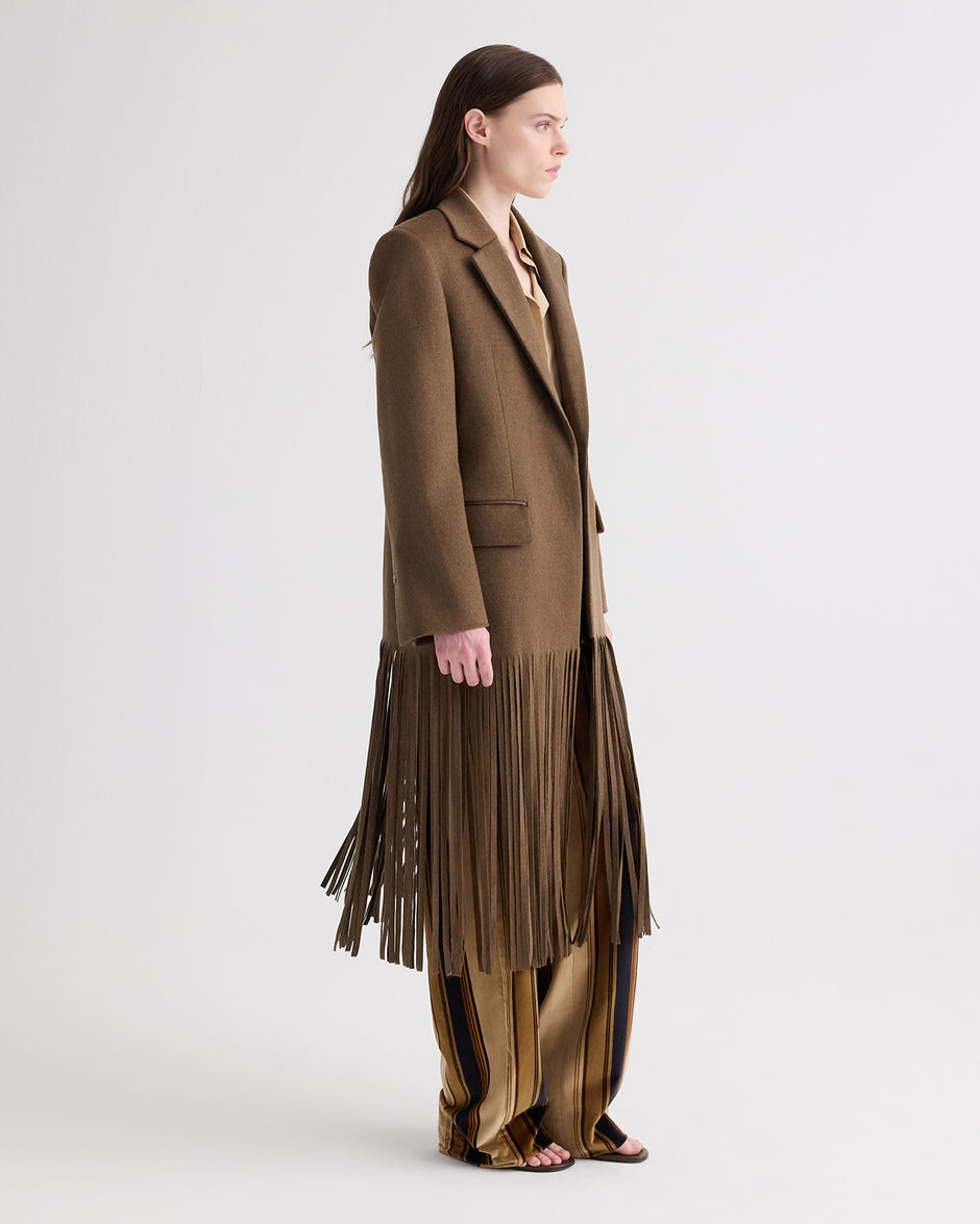 TWP Sepia tint Mattie Coat with Fringe in Cashmere view 4