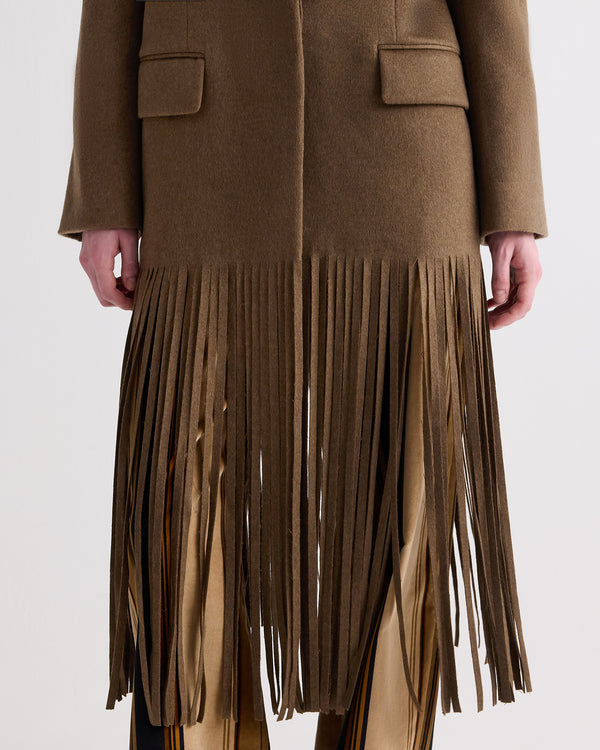 TWP Sepia tint Mattie Coat with Fringe in Cashmere view 3