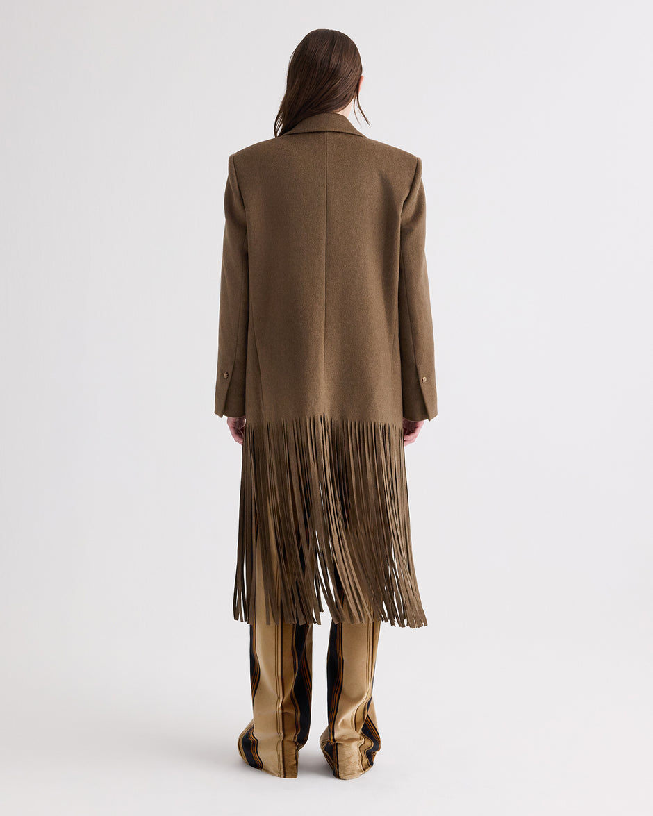 TWP Sepia tint Mattie Coat with Fringe in Cashmere view 5