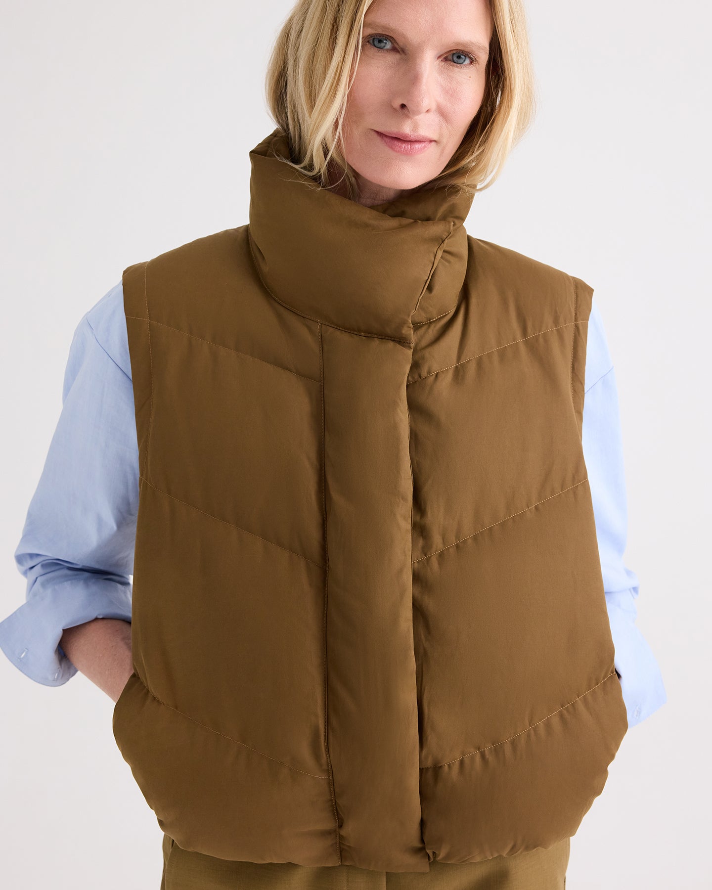 TWP Carafe Puffer Vest in Waterproof Canvas view 1