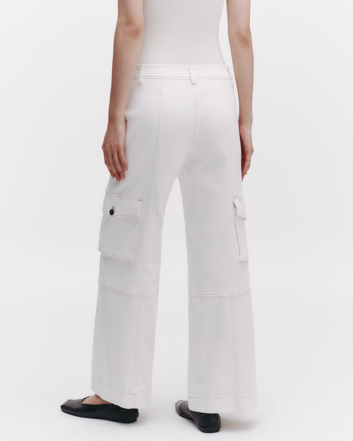TWP Ivory Coop Pant with Cargo Pockets in Cotton Twill view 4