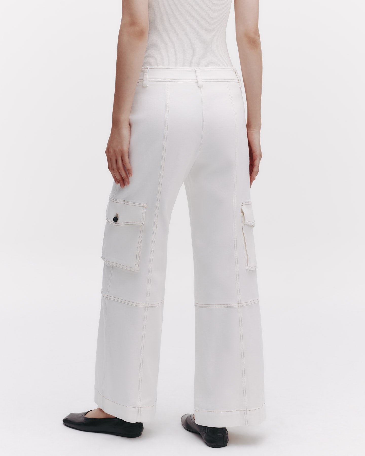 TWP Ivory Coop Pant with Cargo Pockets in Cotton Twill view 4