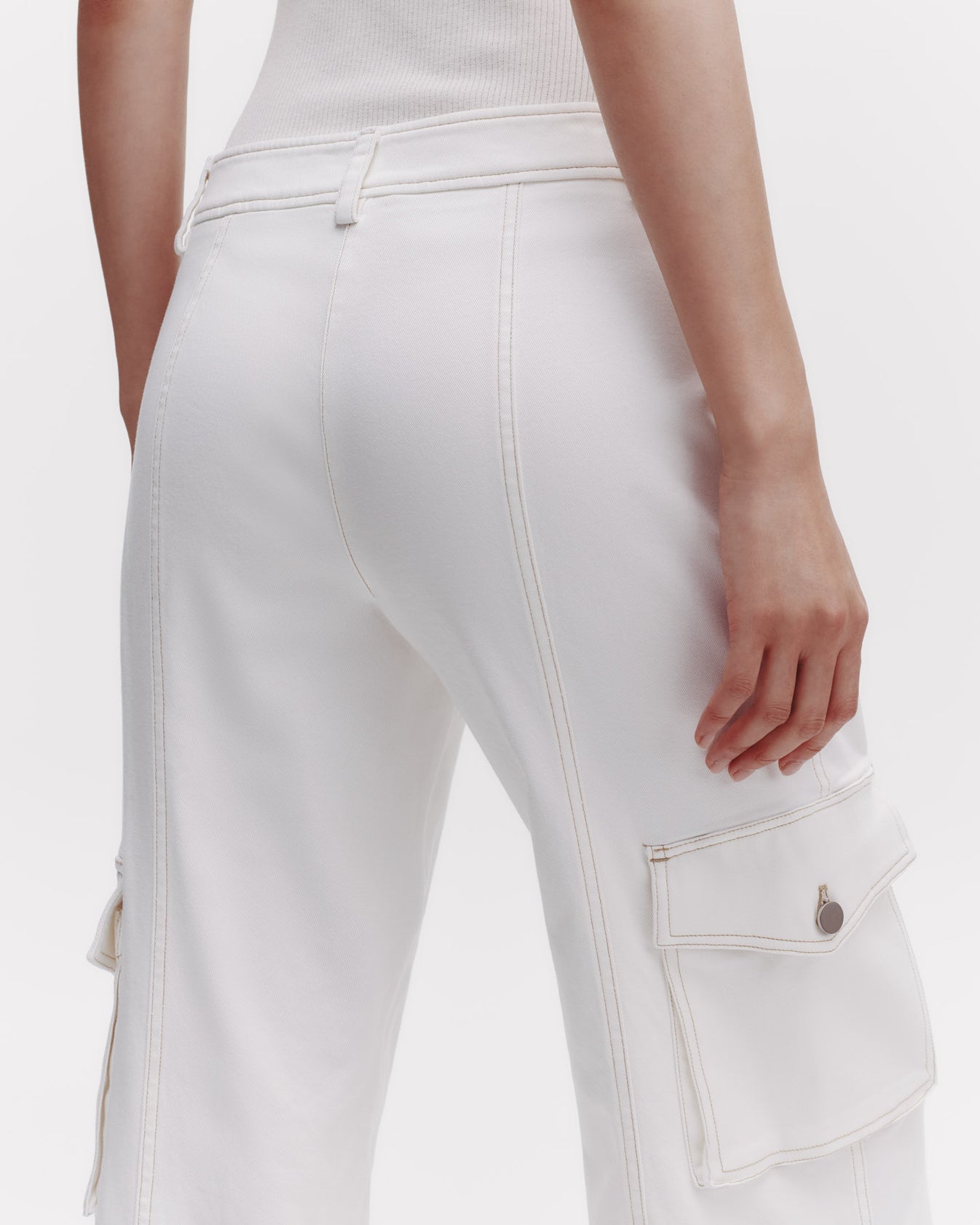 TWP Ivory Coop Pant with Cargo Pockets in Cotton Twill view 5