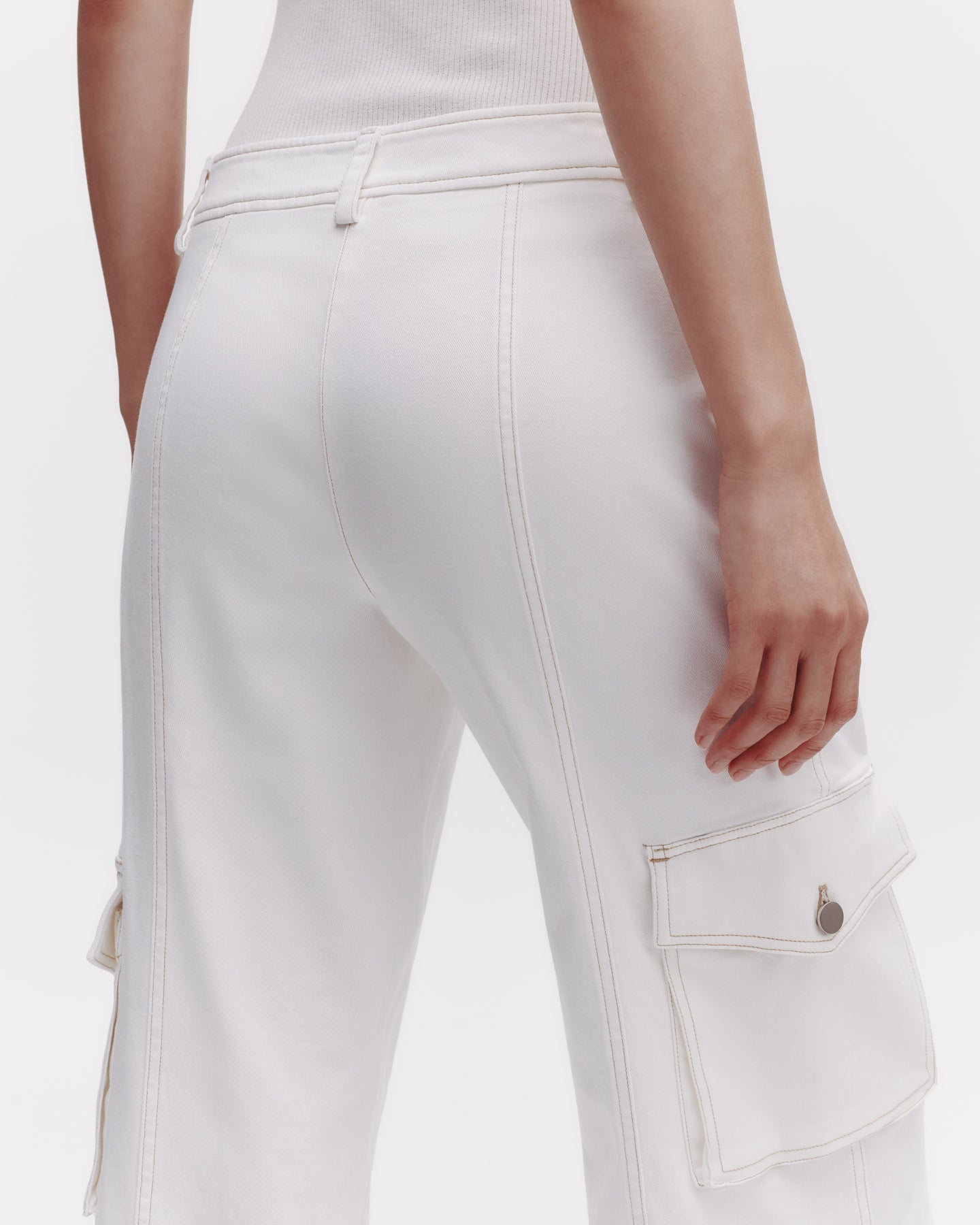 TWP Ivory Coop Pant with Cargo Pockets in Cotton Twill view 5