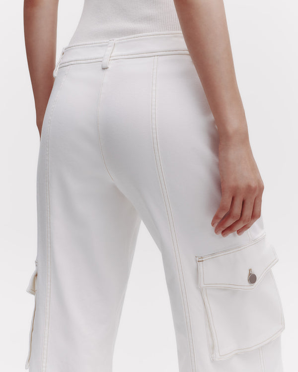 TWP Ivory Coop Pant with Cargo Pockets in Cotton Twill view 5