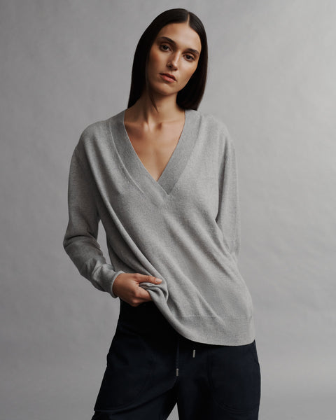 24AW）FOX CASHMERE KNIT HEATHER GRAY L