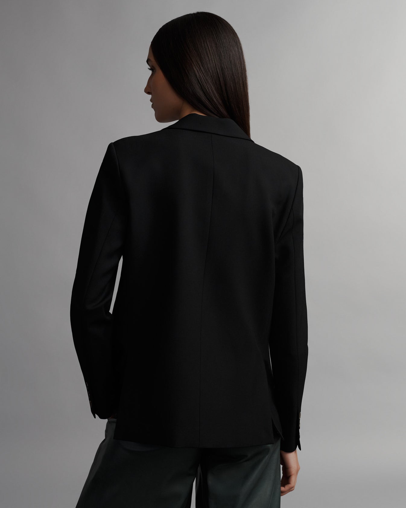 TWP Black Boyfriend Blazer in Wool Twill view 5