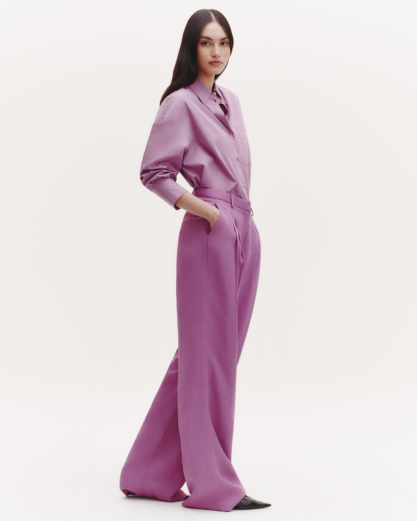 TWP Lilac Sulli Pant in Coated Viscose Linen view 1