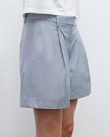 TWP Indigo / white Cisco Short in Baroness Stripe Cotton view 4
