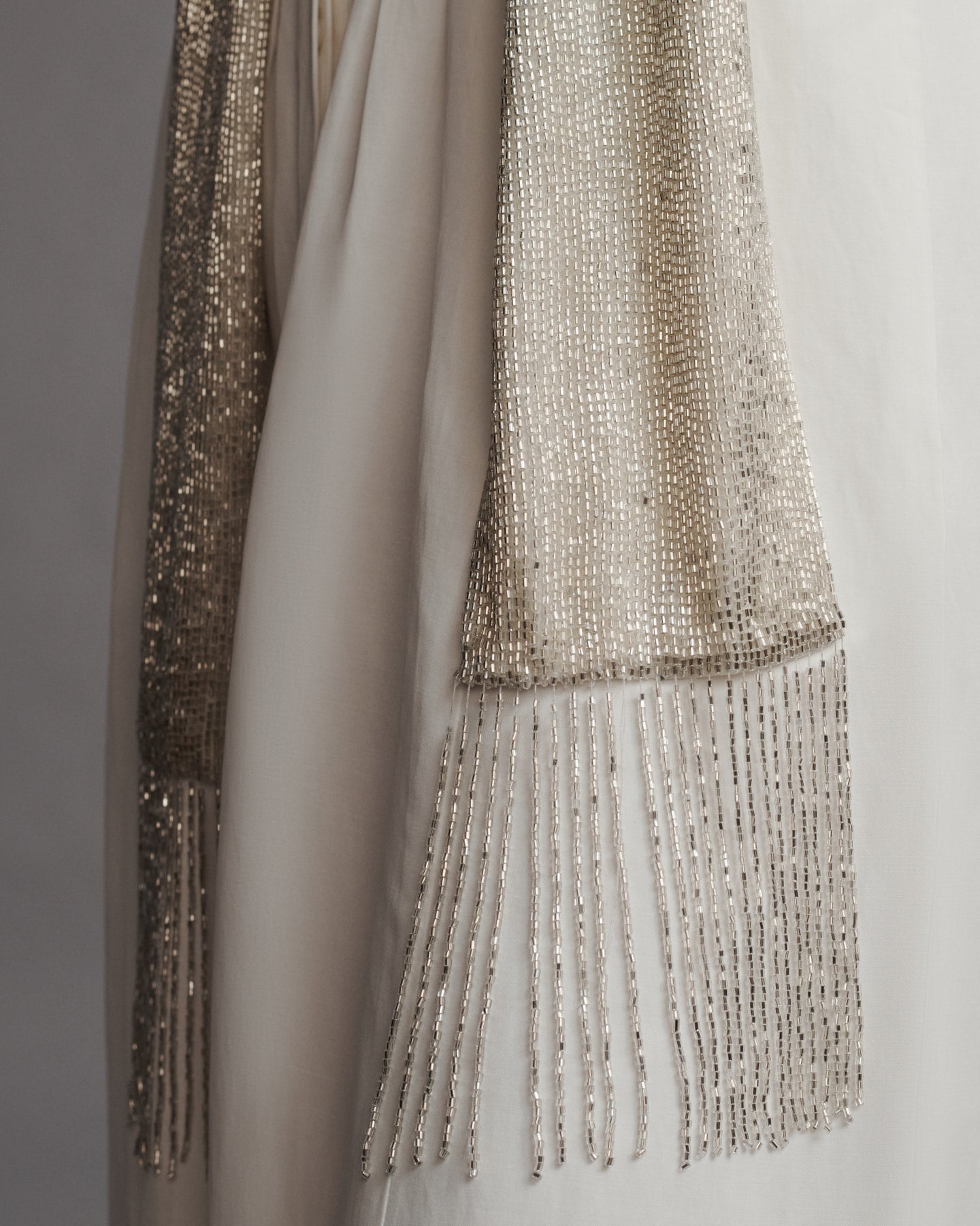 TWP Ivory Jaya Scarf in Bugle Beads view 4