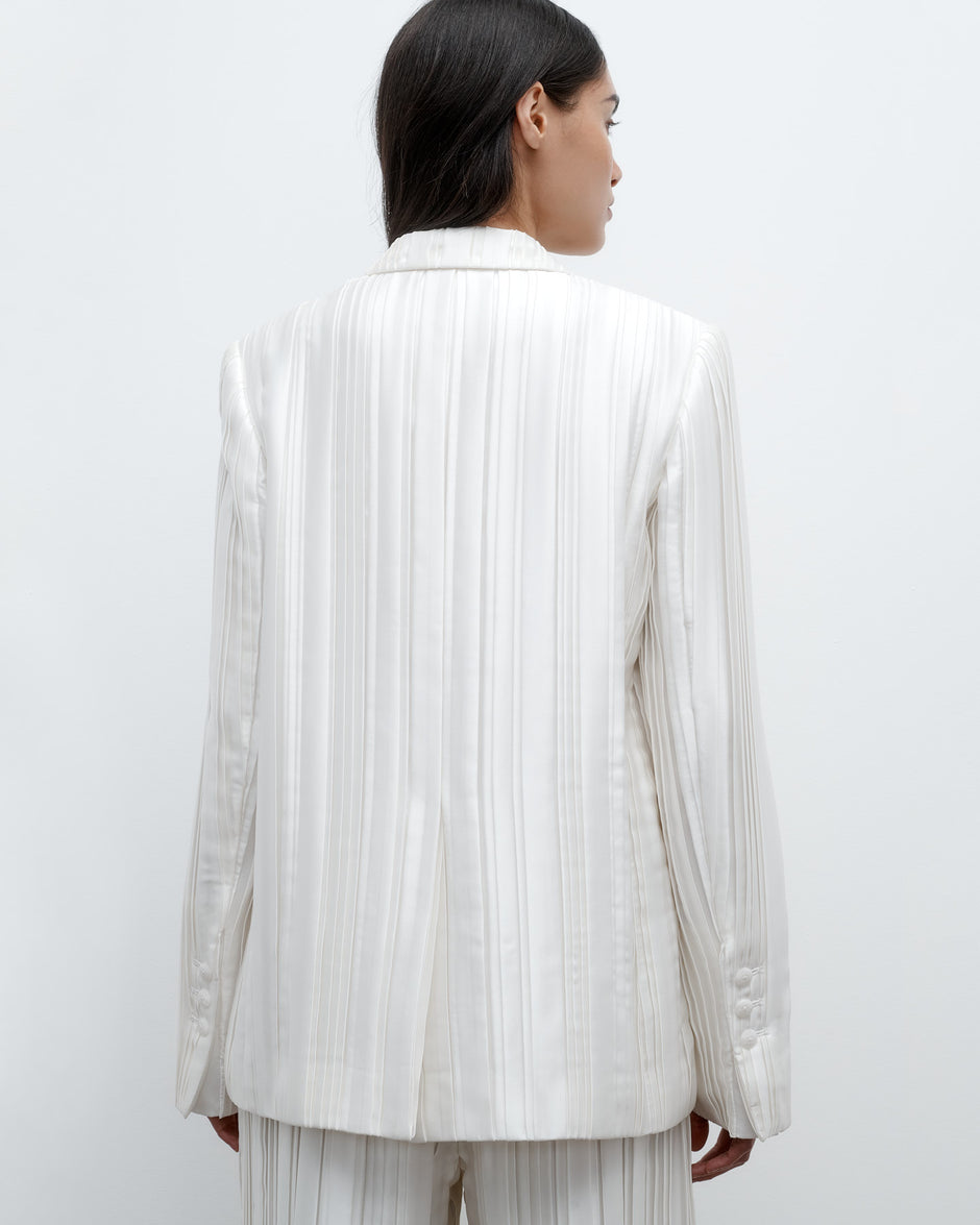 TWP Antique ivory Next Boyfriend in Crushed Silk Charmeuse view 5