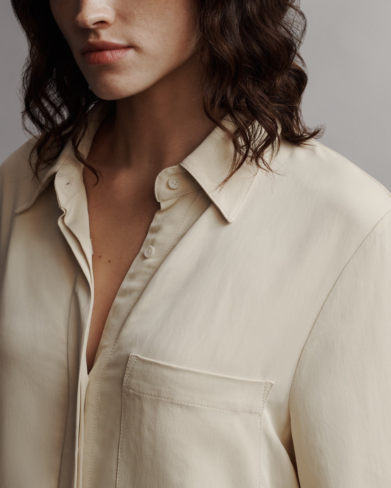 TWP French butter Jenny&#39;s Gown in coated viscose linen view 3