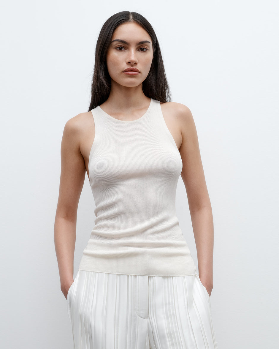 TWP Ivory Harbor Tank in Viscose Silk view 1