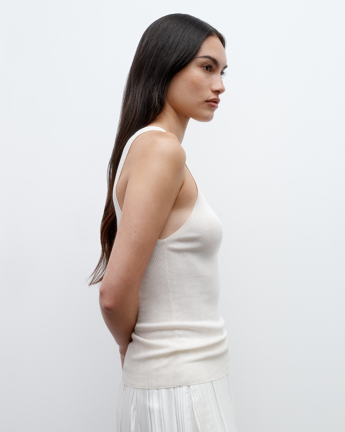 TWP Ivory Harbor Tank in Viscose Silk view 2