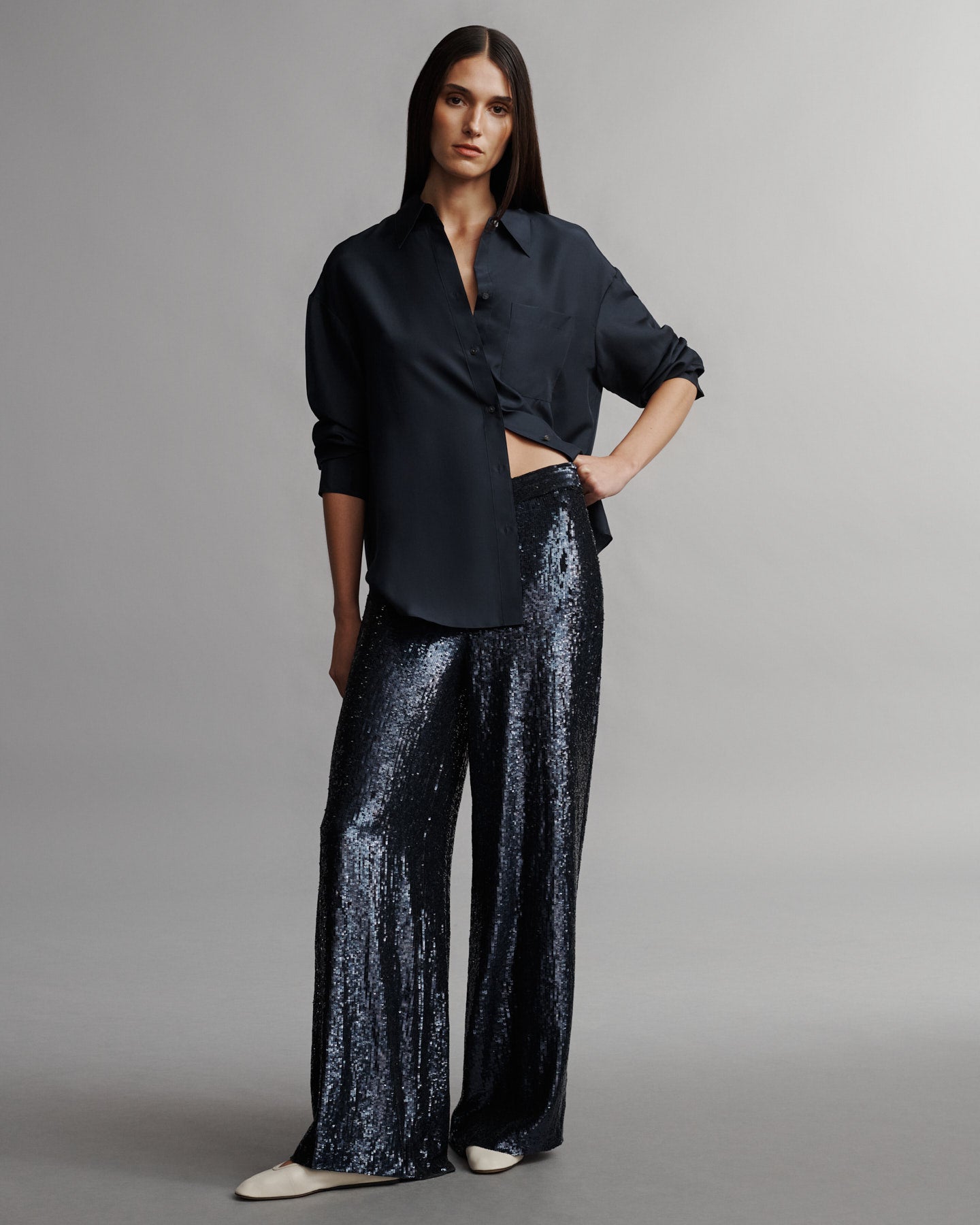 TWP Midnight Adieu Pant in Sequins view 2