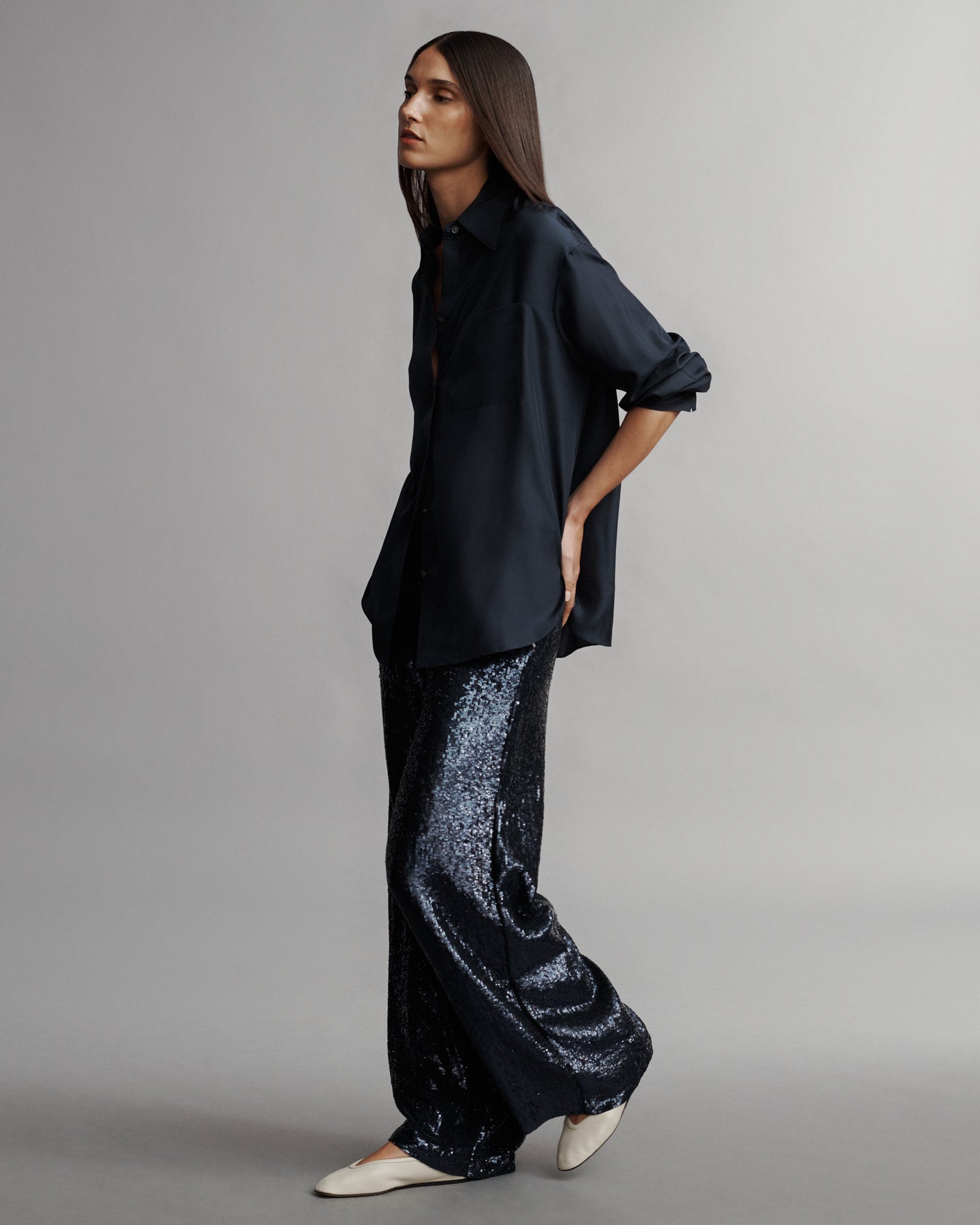 TWP Midnight Adieu Pant in Sequins view 3