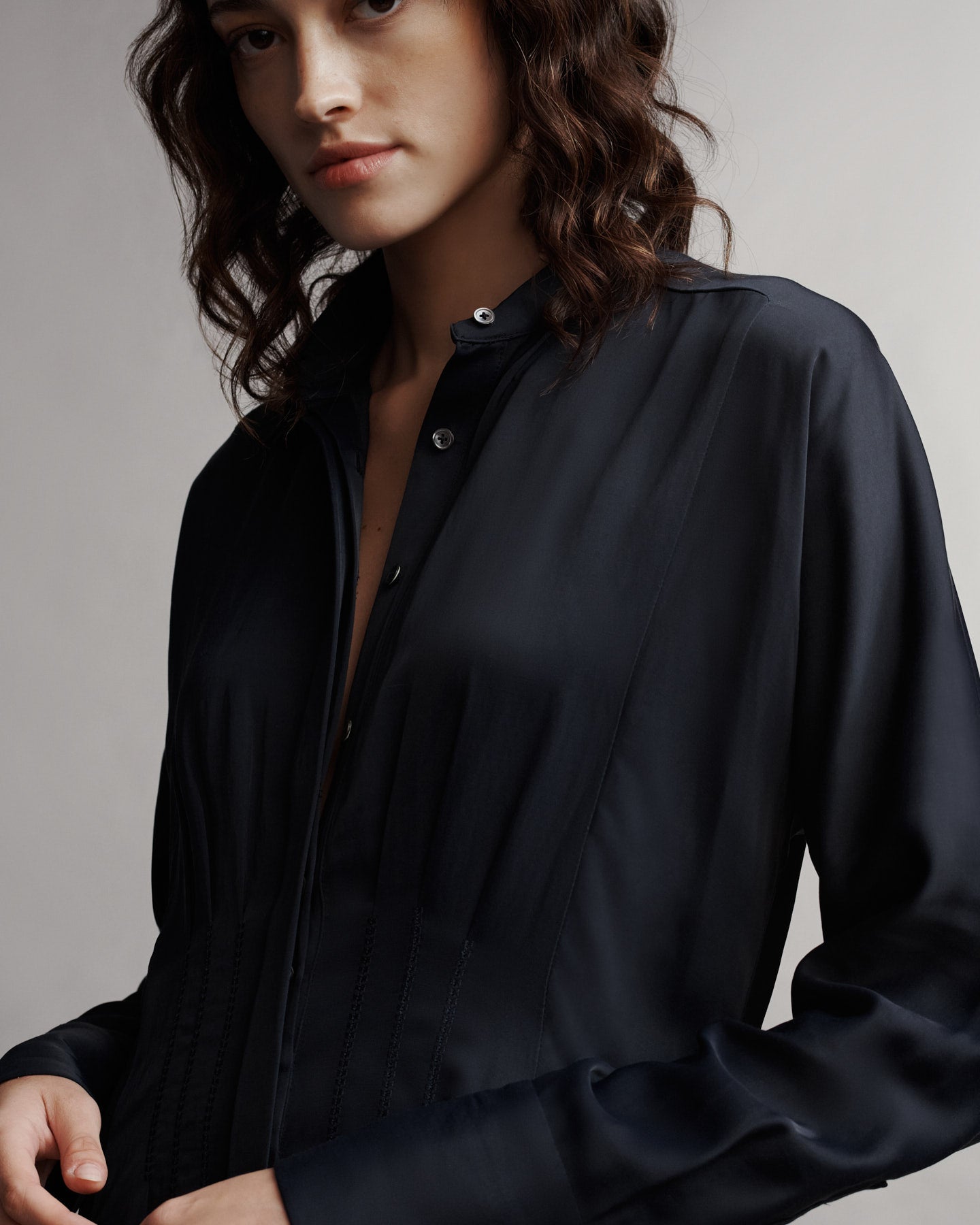 TWP Midnight Main Street After Midnight Dress in Coated Viscose Linen view 3