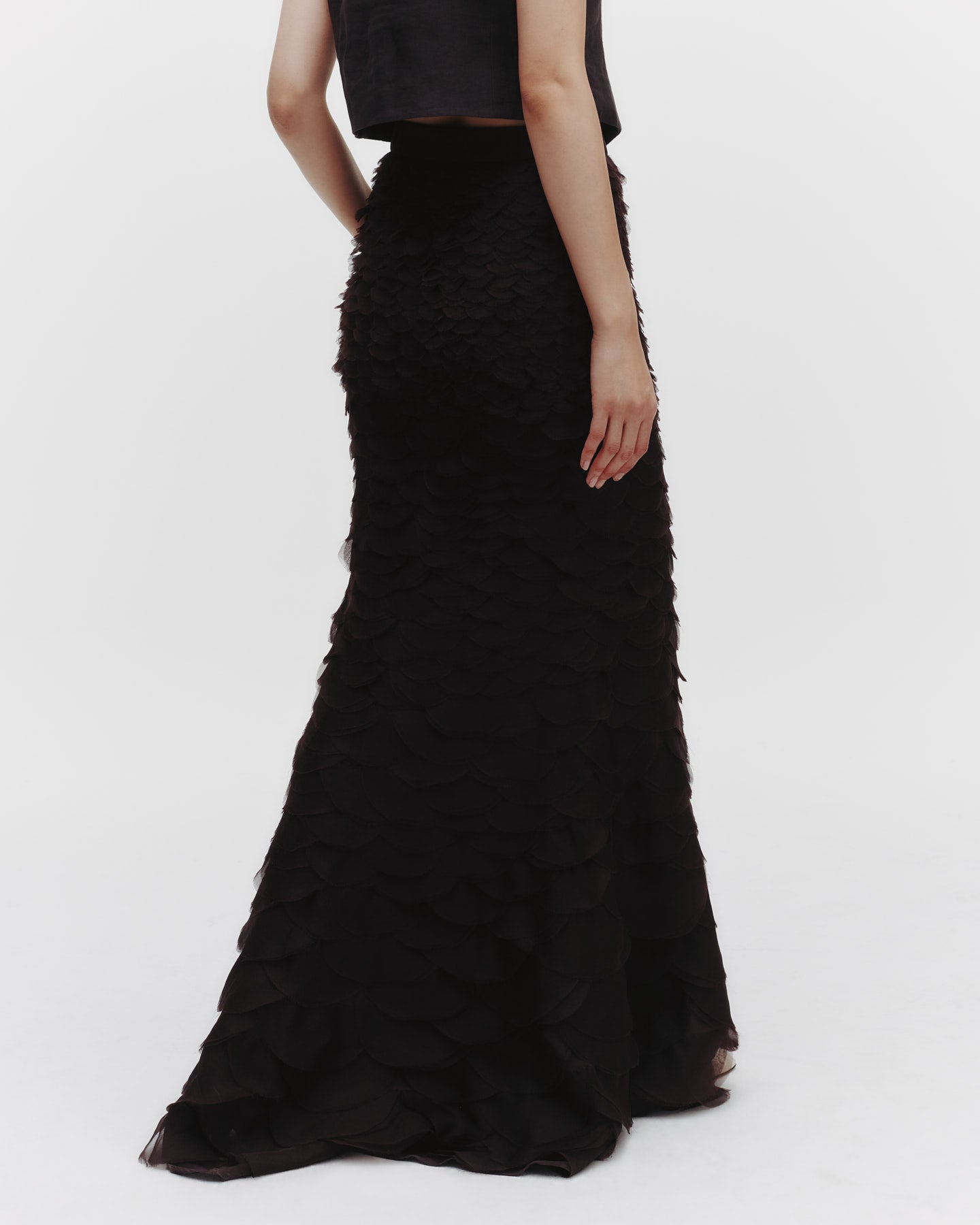 TWP Dark chocolate Everlasting Love Skirt in Silk Organza view 4