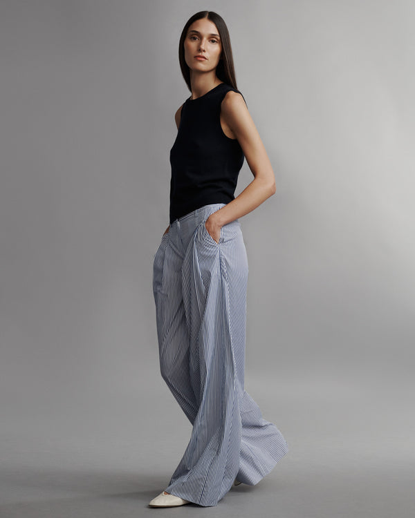 TWP White / indigo Didi Pant in Awning Lady Stripe view 6