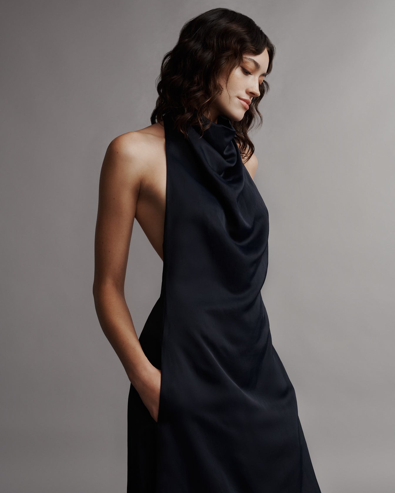 TWP Midnight Lolita Dress in Coated Viscose Linen view 4