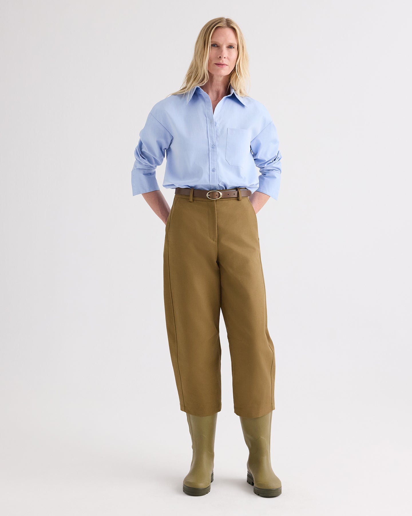 TWP Baby blue Big Joe Shirt in Double Skin Shirting view 4