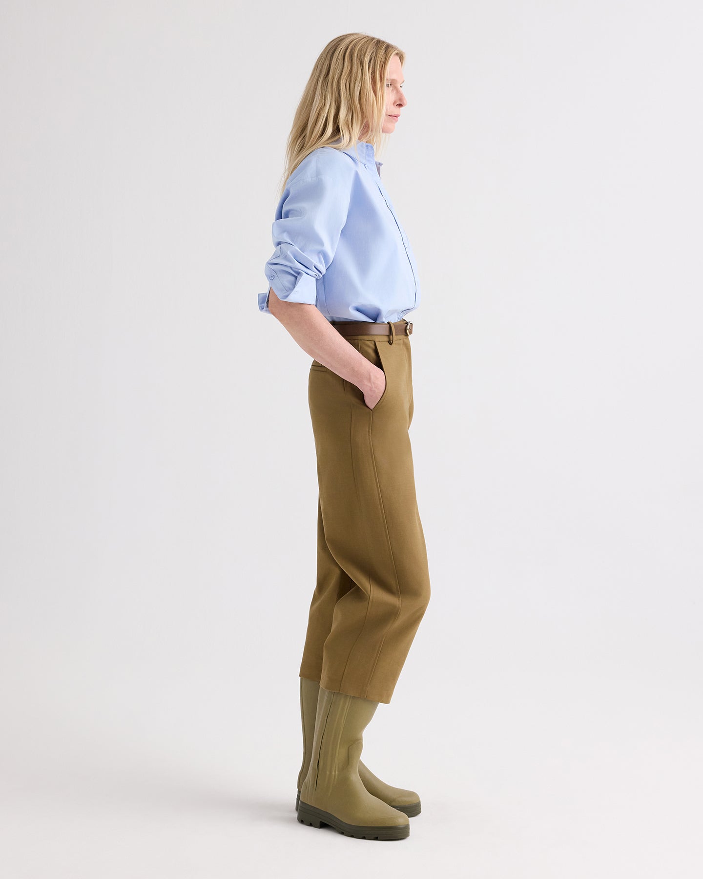 TWP Baby blue Big Joe Shirt in Double Skin Shirting view 3