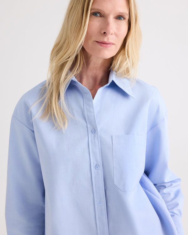 TWP Baby blue Big Joe Shirt in Double Skin Shirting view 1
