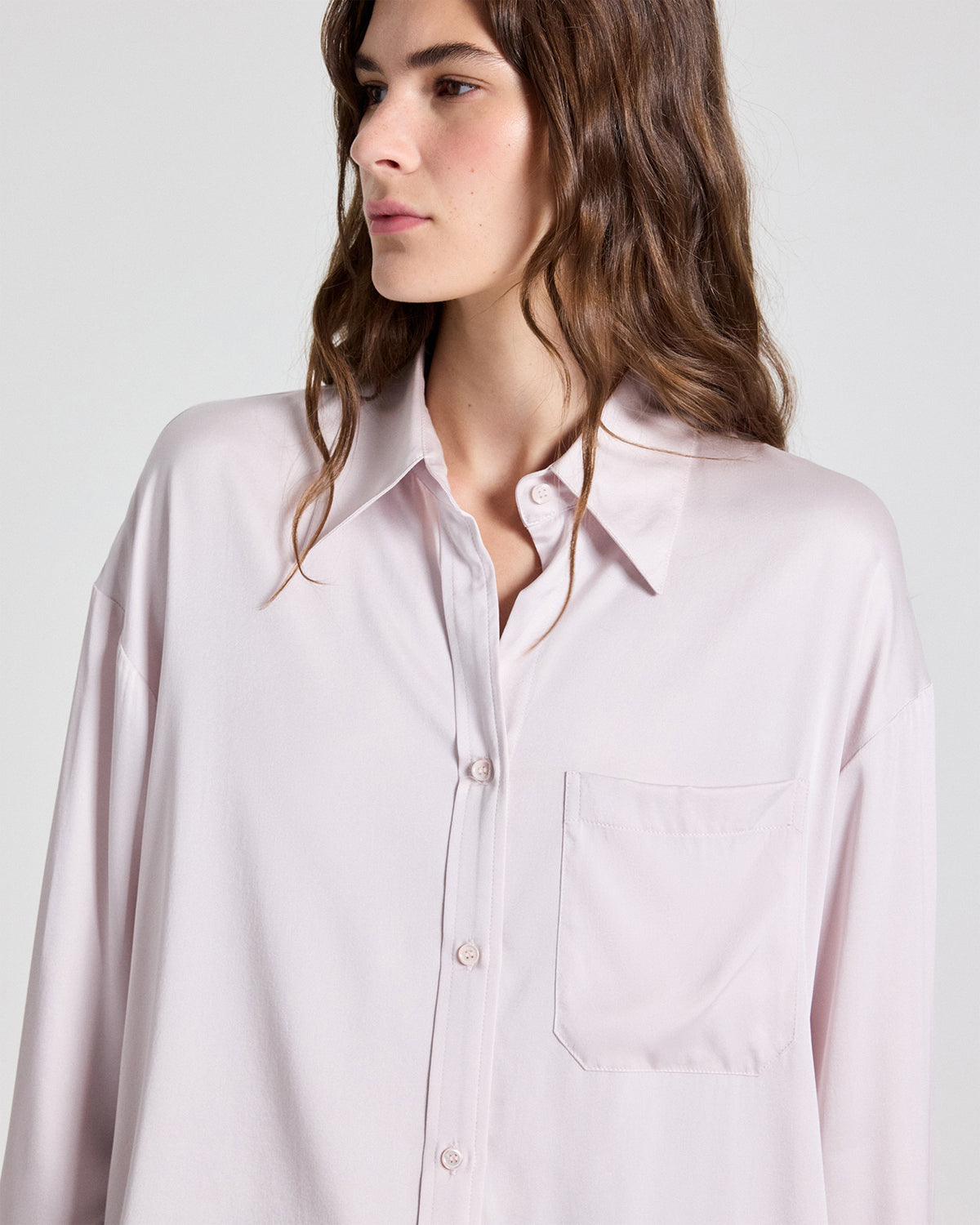 TWP Grey lilac Big Joe in Washed Silk Charmeuse view 3