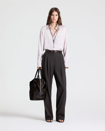 TWP Grey lilac Big Joe Shirt in Washed Silk Charmeuse view 3