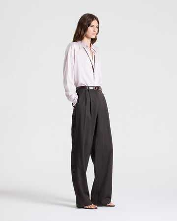 TWP Grey lilac Big Joe Shirt in Washed Silk Charmeuse view 4