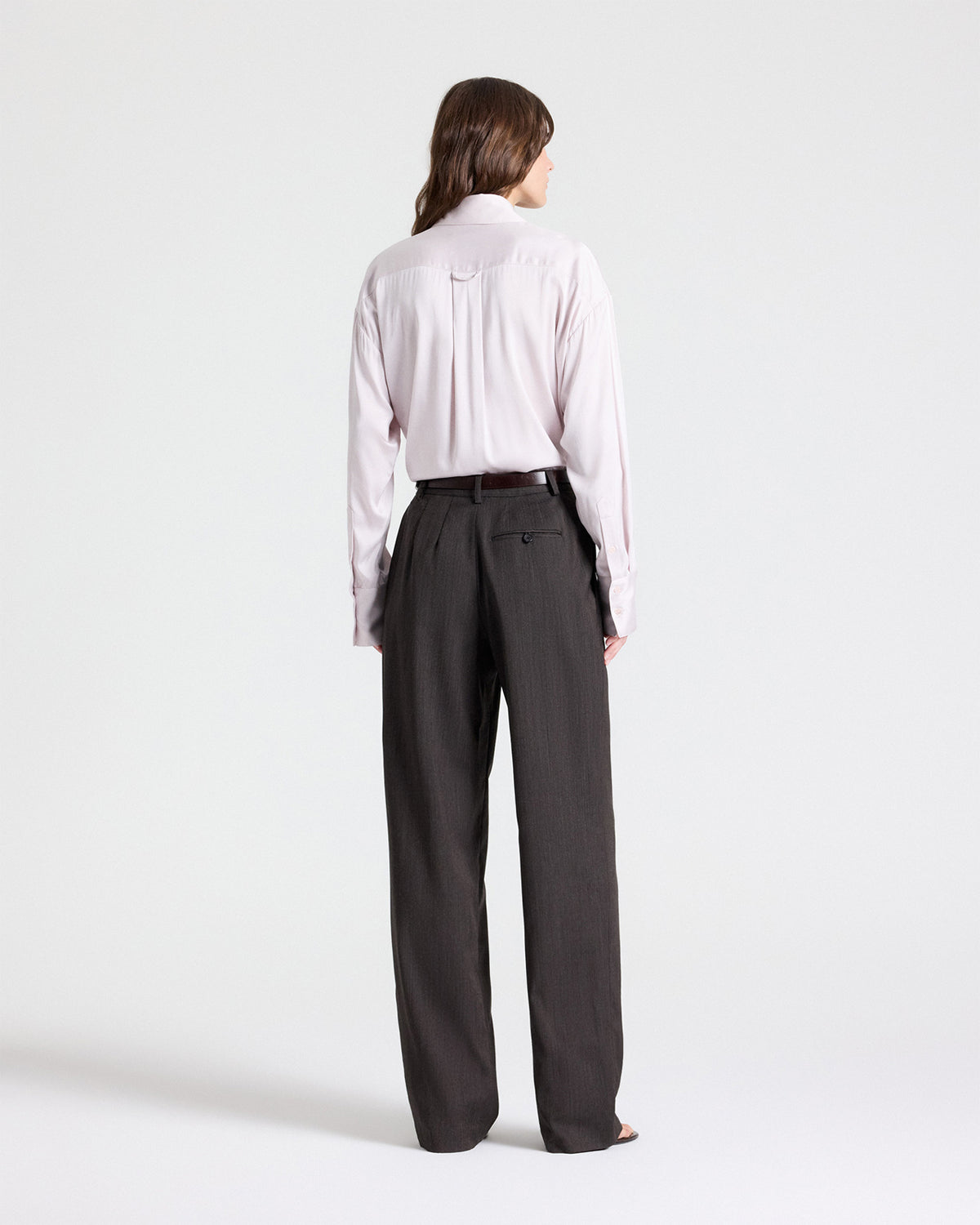 TWP Grey lilac Big Joe in Washed Silk Charmeuse view 5