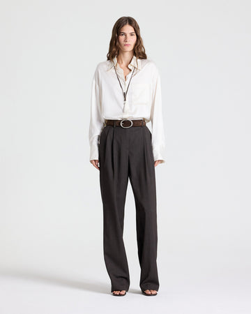 TWP Ivory Big Joe Shirt in Washed Silk Charmeuse view 3