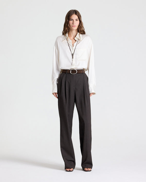 TWP Ivory Big Joe Shirt in Washed Silk Charmeuse view 3