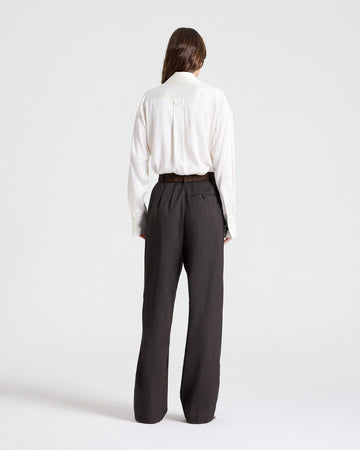 TWP Ivory Big Joe Shirt in Washed Silk Charmeuse view 5