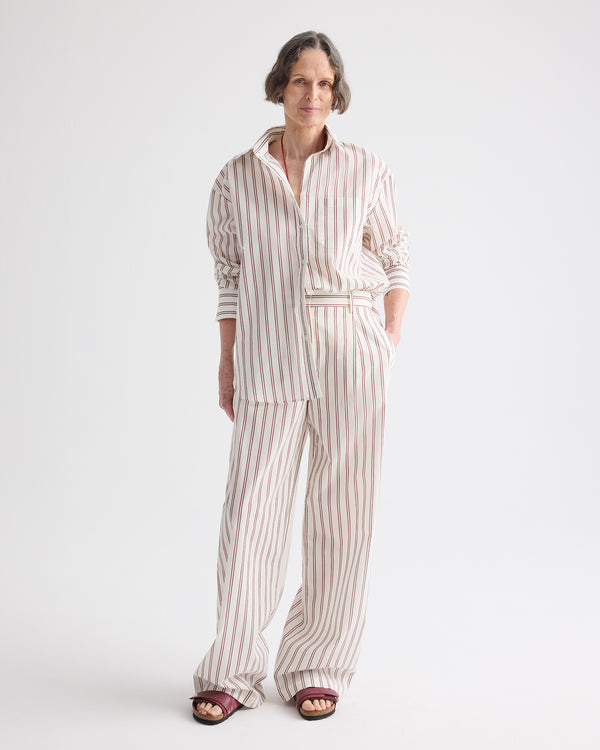 TWP White / wine Big Joe Shirt in Cotton Silk view 3