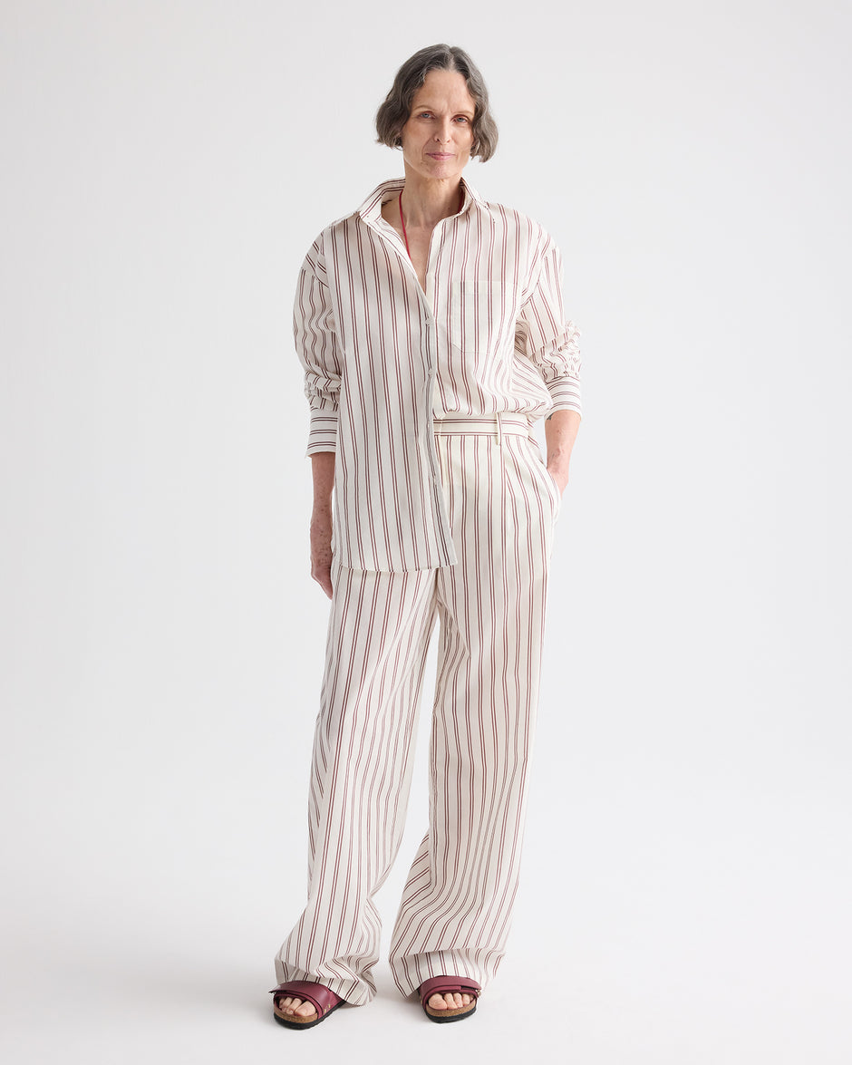 TWP White / wine Big Joe Shirt in Cotton Silk view 3