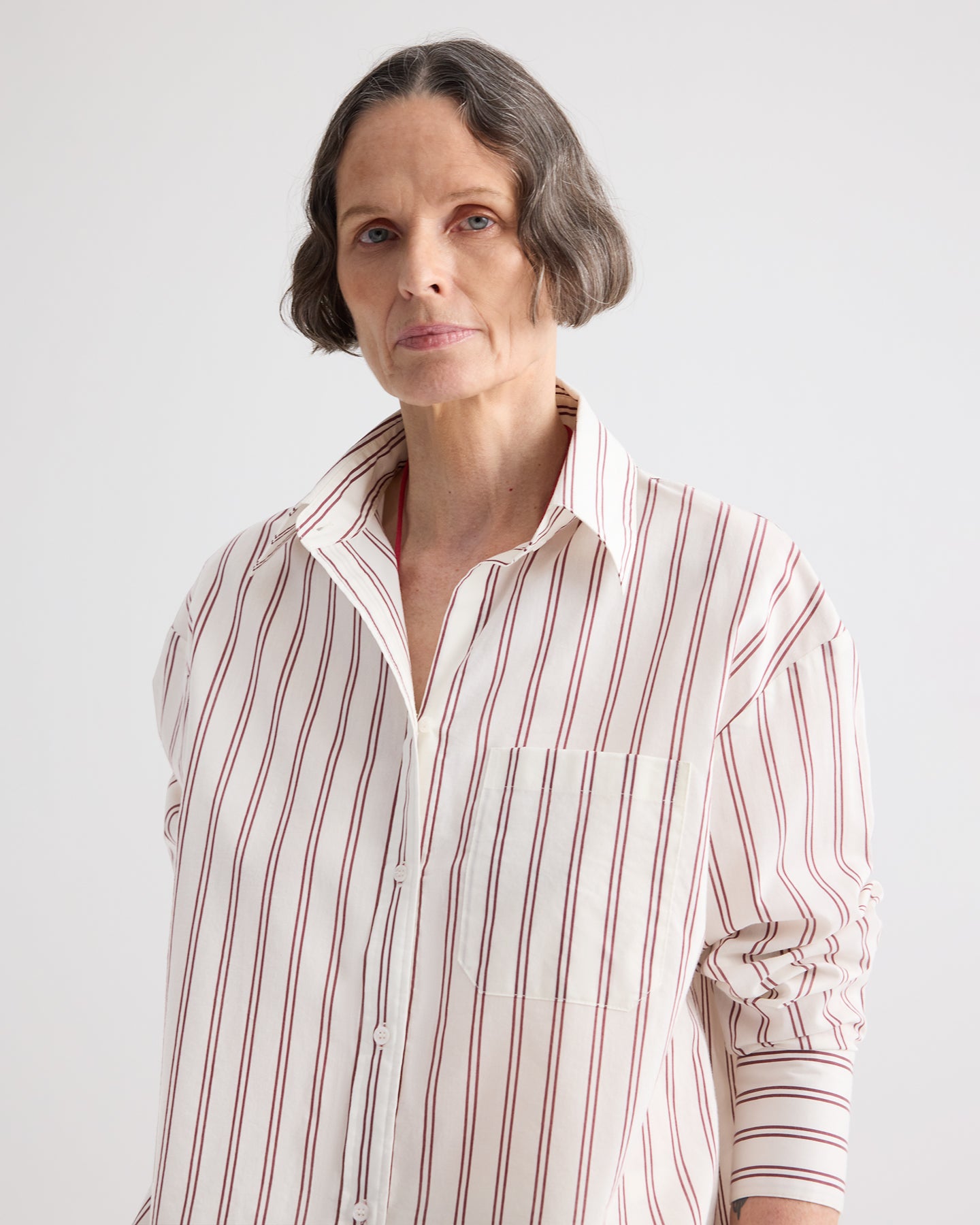 TWP White / wine Big Joe Shirt in Cotton Silk view 2