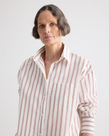 TWP White / wine Big Joe Shirt in Cotton Silk view 2