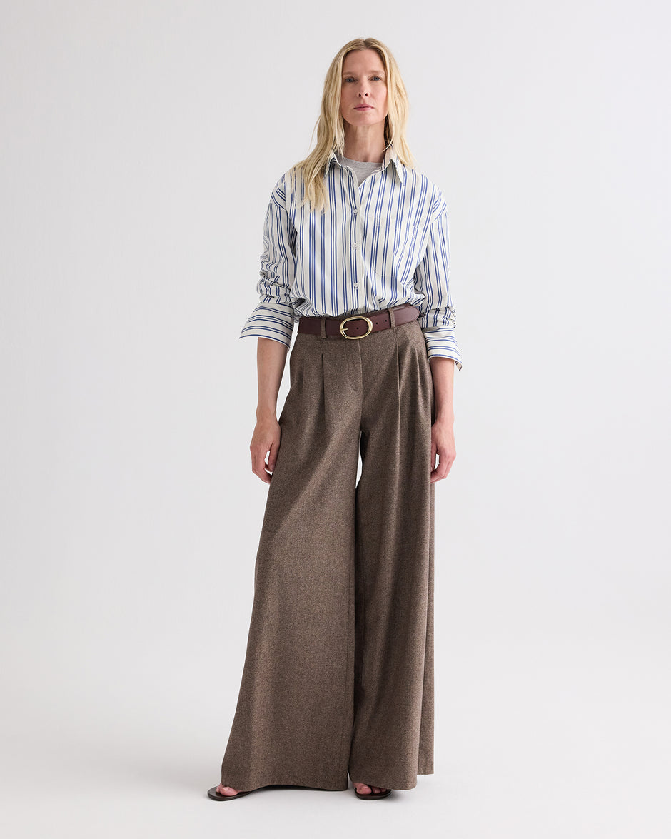 TWP Ivory multi Big Joe Shirt in Mens Stripe on Superfine Poplin view 3
