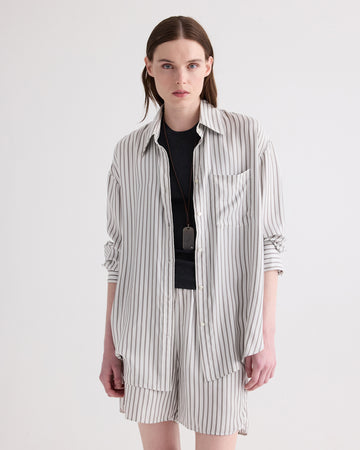 Big Joe Shirt in Evening Stripe on Silk