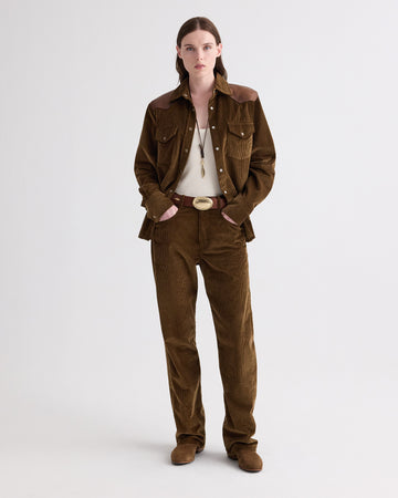 TWP Pinecone / bison Cowboy Take Me Away Shirt with Combo in Torkel Corduroy view 3