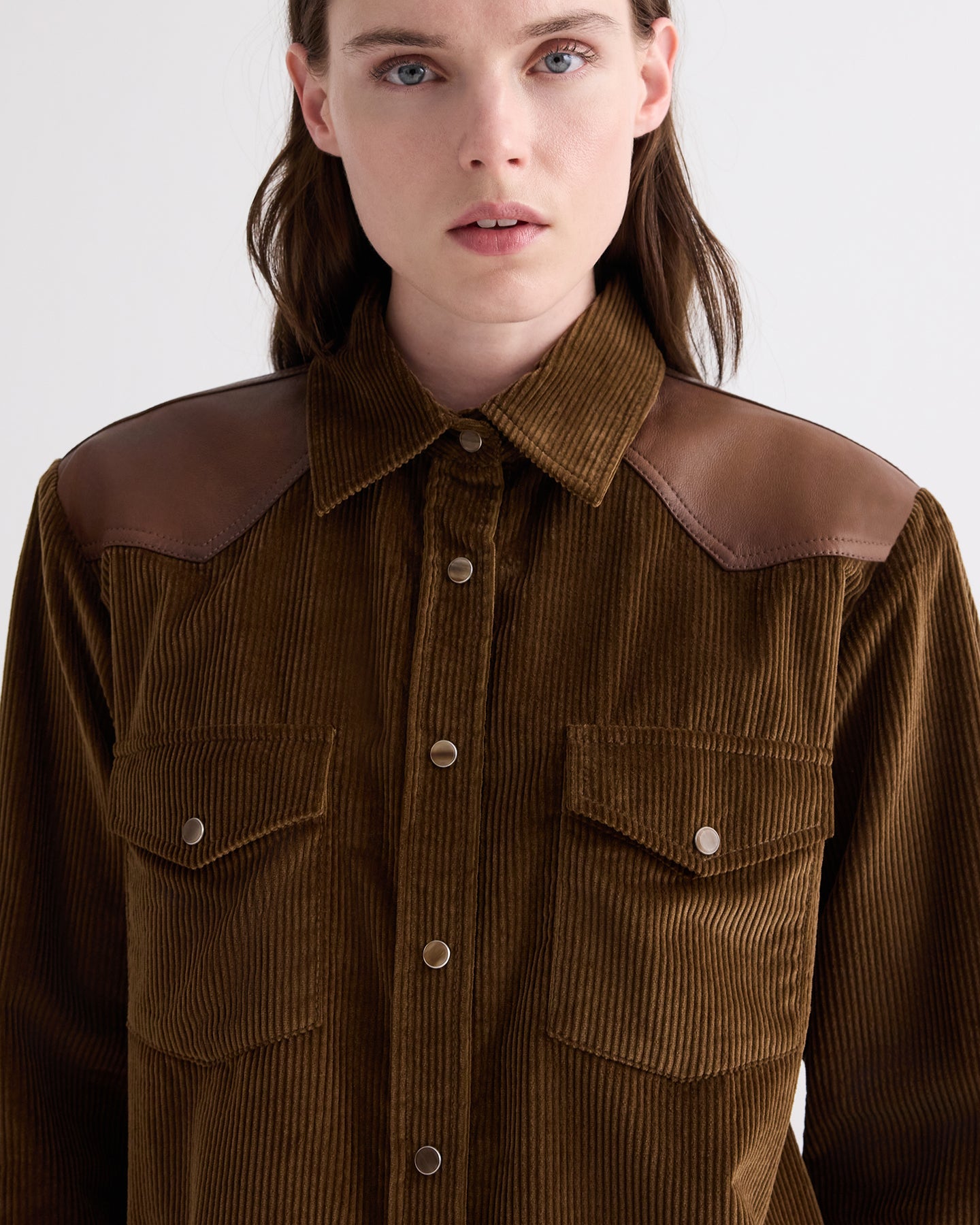 TWP Pinecone / bison Cowboy Take Me Away Shirt with Combo in Torkel Corduroy view 2