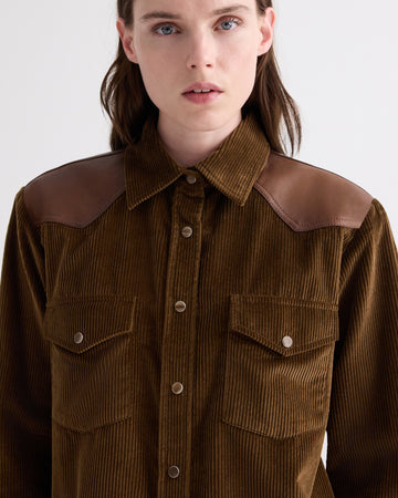 TWP Pinecone / bison Cowboy Take Me Away Shirt with Combo in Torkel Corduroy view 2