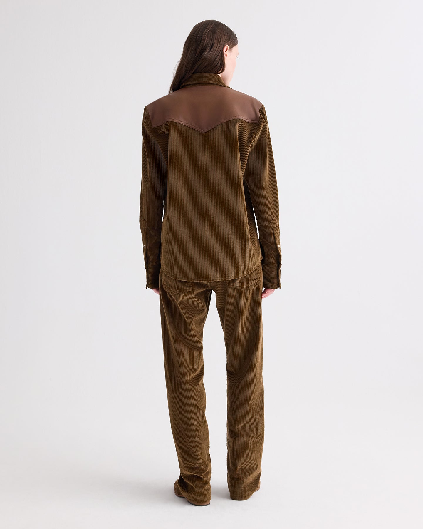 TWP Pinecone / bison Cowboy Take Me Away Shirt with Combo in Torkel Corduroy view 6