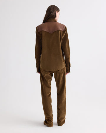TWP Pinecone / bison Cowboy Take Me Away Shirt with Combo in Torkel Corduroy view 6