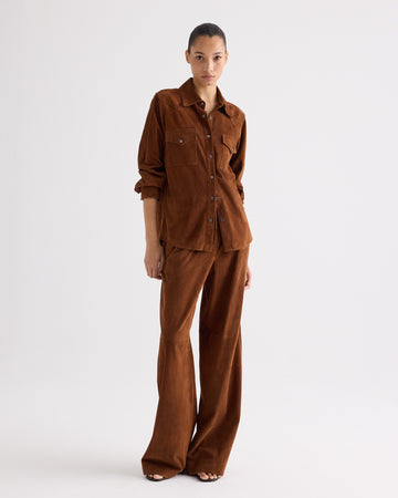 TWP Cigar Leather Travelin' Soldier Top in Featherweight Suede view 3